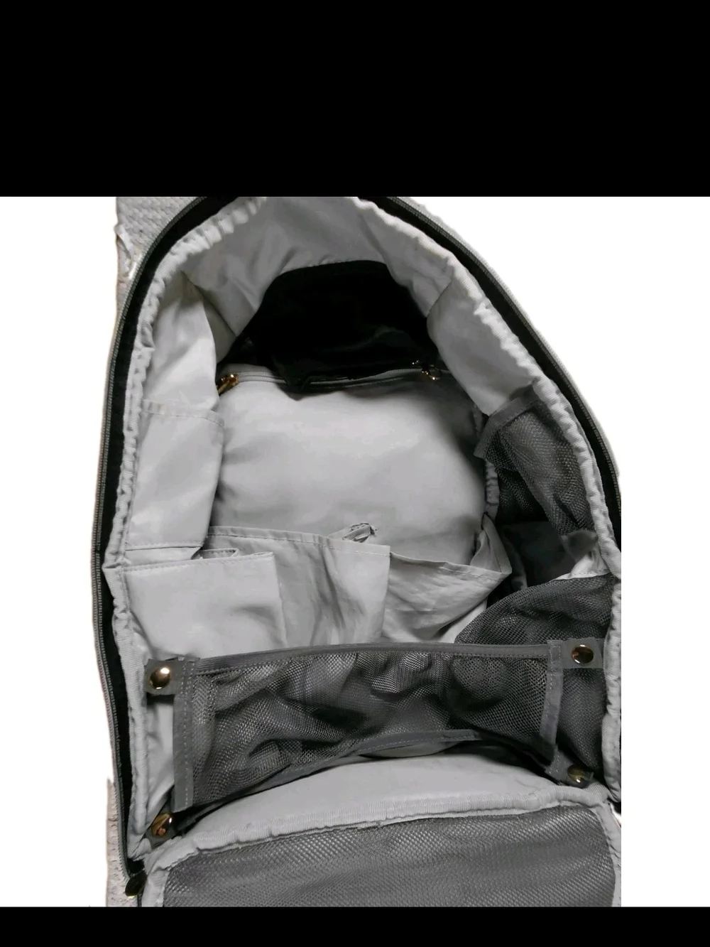 Itzy Ritzy Boss Gray Herringbone & Brown Coffee & Cream Diaper Backpack